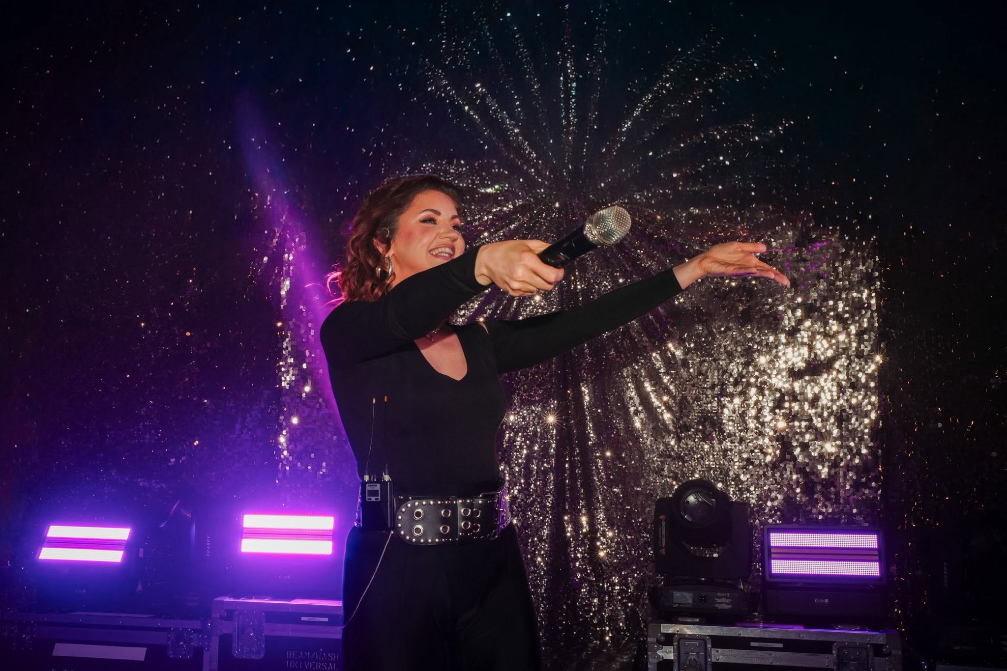 Olha Tsybulska performing on stage